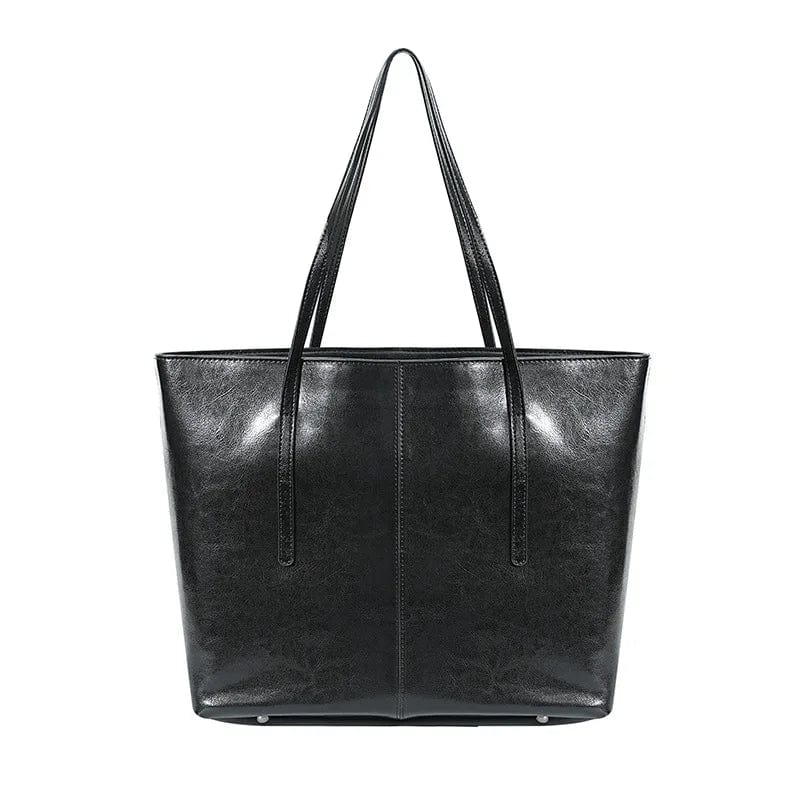 Sac cabas ordinateur femme marron en cuir véritable, moderne, robuste et élégant, parfait pour le travail ou les études.