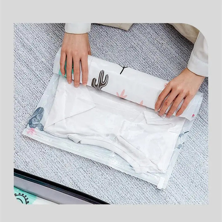 "Sac de rangement sous vide réutilisable avec pompe, idéal pour optimiser l'espace, protège contre l'humidité et la poussière