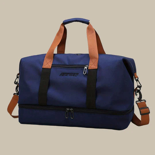 "Sac de sport homme élégant, spacieux, en tissu Oxford, multiple compartiments, bandoulière réglable, coloris variés."