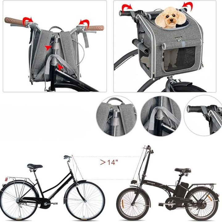 "Sac de transport pour chien à vélo, 3en1, multifonction, sécurisé et ventilé, pour excursions confortables avec votre animal