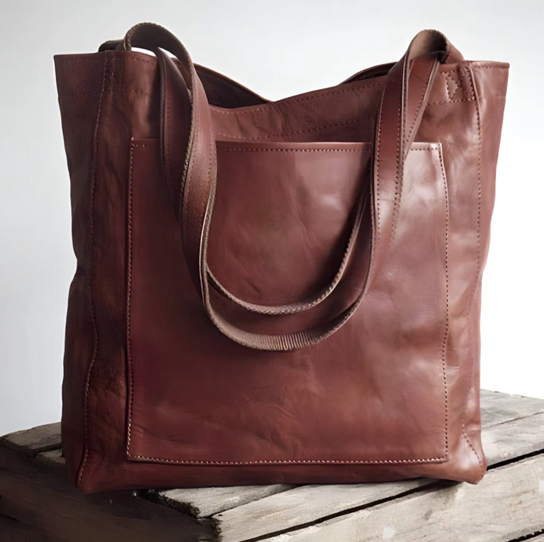 "Sac épaule en cuir fait main, élégant et spacieux, marron foncé, parfait pour le quotidien et les occasions spéciales"