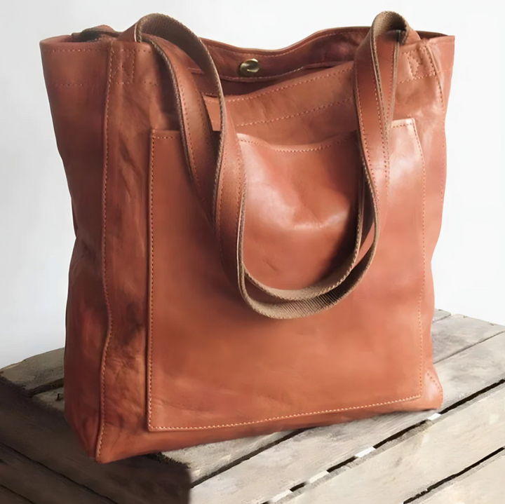"Sac épaule en cuir fait main, élégant et spacieux, marron foncé, parfait pour le quotidien et les occasions spéciales"