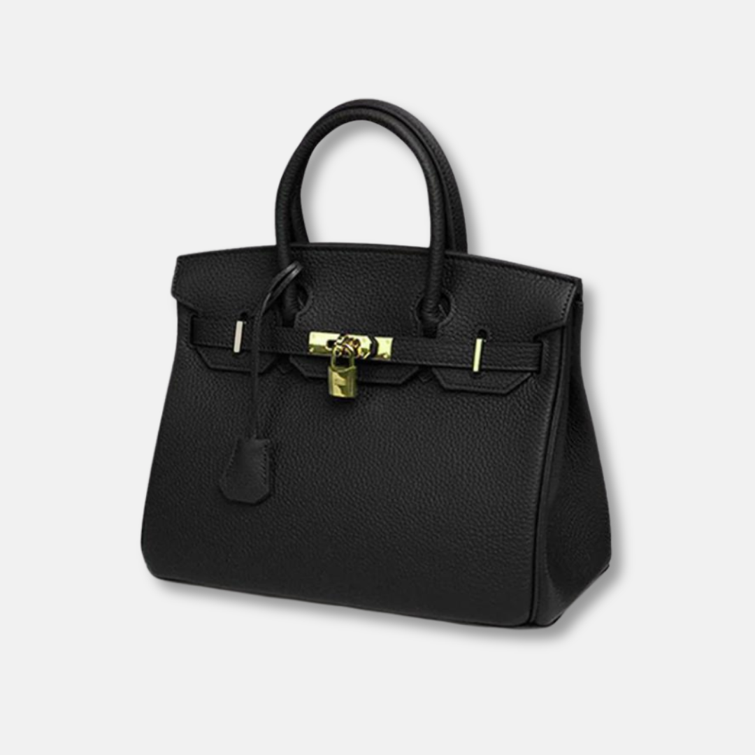 Sac Evelina en cuir élégant, moderne, avec compartiments spacieux, idéal pour tenues chic et décontractées.