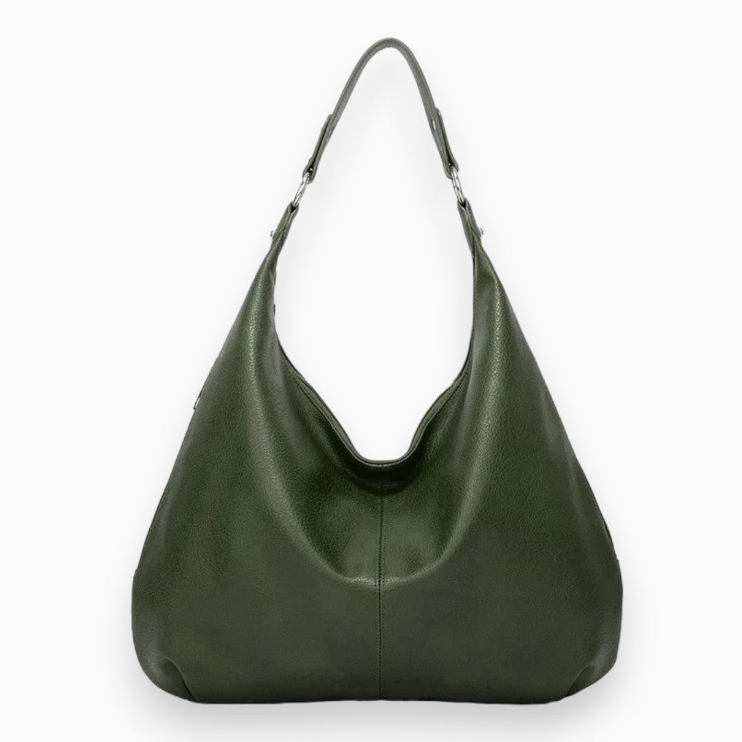 Sac hobo chic et spacieux en cuir camel, design souple et moderne, idéal pour accessoires femmes urbaines et élégantes.