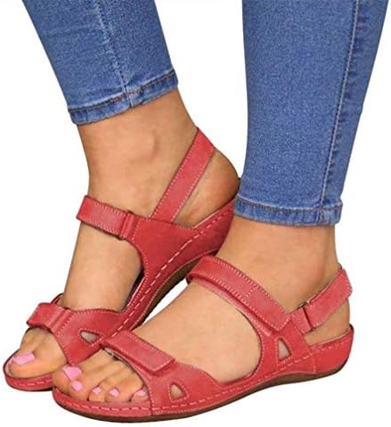"Sandales à scratch femmes, orthopédiques, semelle anatomique, bride réglable, confort et style, vue de côté"