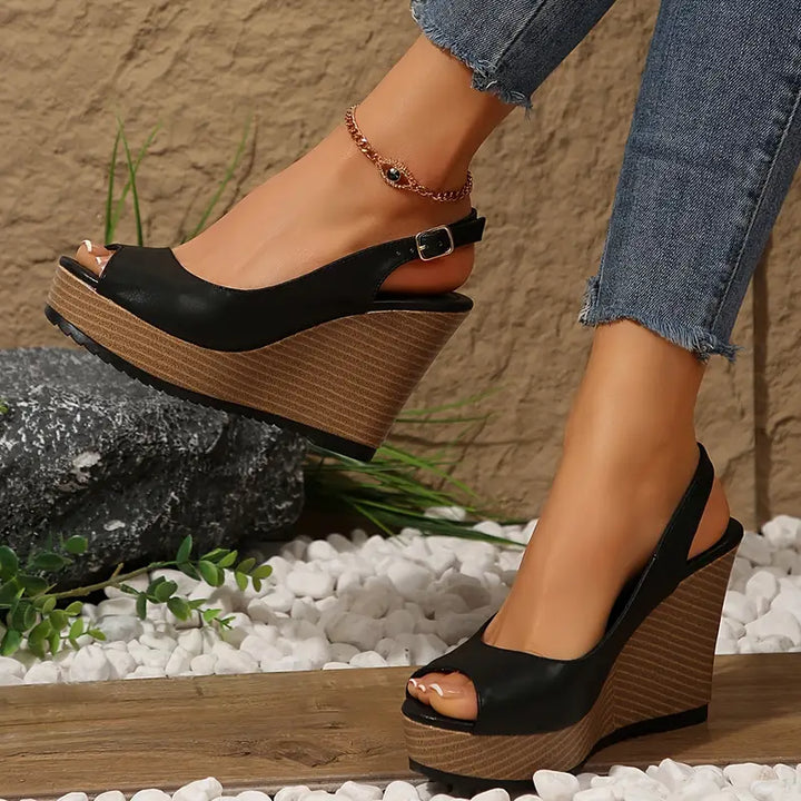 "Sandales à talon haut noires avec design raffiné Audrey, vue de côté pour un look élégant et confortable"