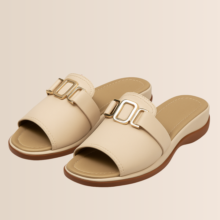 "Sandales d'été femme, talons compensés, design simple, élégant, en similicuir, ouvertes et confortables pour l'été"