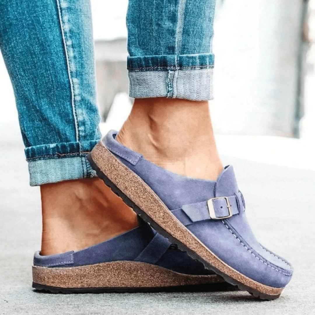 Sandales femmes ergonomiques, semelle à mémoire de forme, couleur kaki, lila, marron, noir, vert, confort orthopédique.