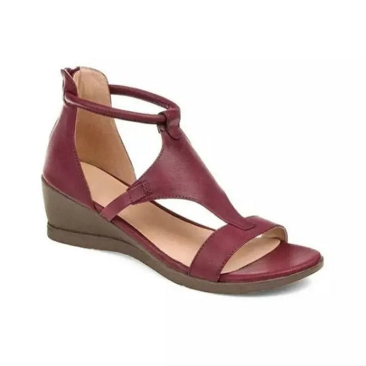 "Sandales orthopédiques en cuir pour femme, élégantes avec semelle ergonomique, disponibles en plusieurs couleurs."
