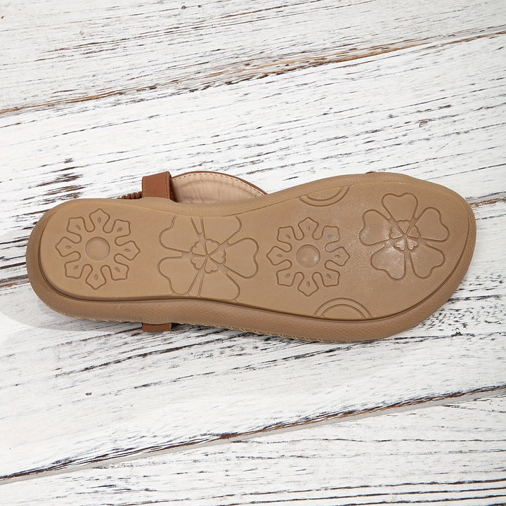 "Sandales orthopédiques femme avec brides ajustables et accents perlés, élégantes et confortables pour l'été"