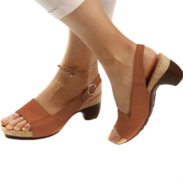 "Sandales orthopédiques femme, élégantes, confortables, brides réglables, couleur rouge, semelle amortissante pour confort op