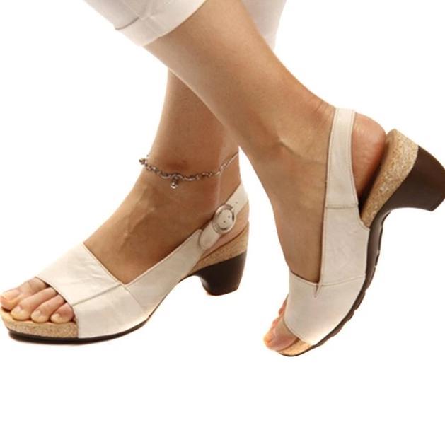 "Sandales orthopédiques femme, élégantes, confortables, brides réglables, couleur rouge, semelle amortissante pour confort op