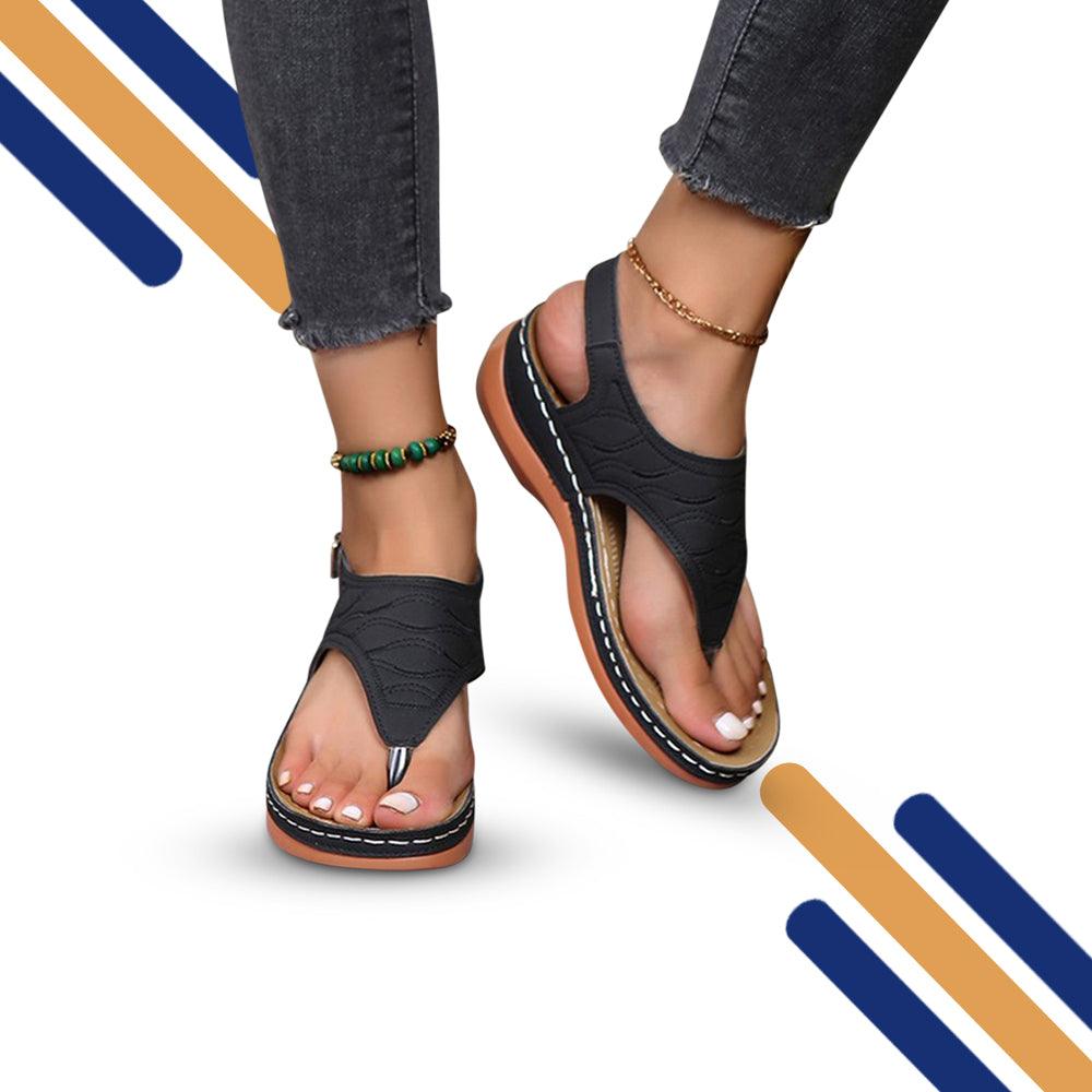 "Sandales orthopédiques légères pour femme avec soutien, semelle antidérapante et couleurs variées pour confort extrême."