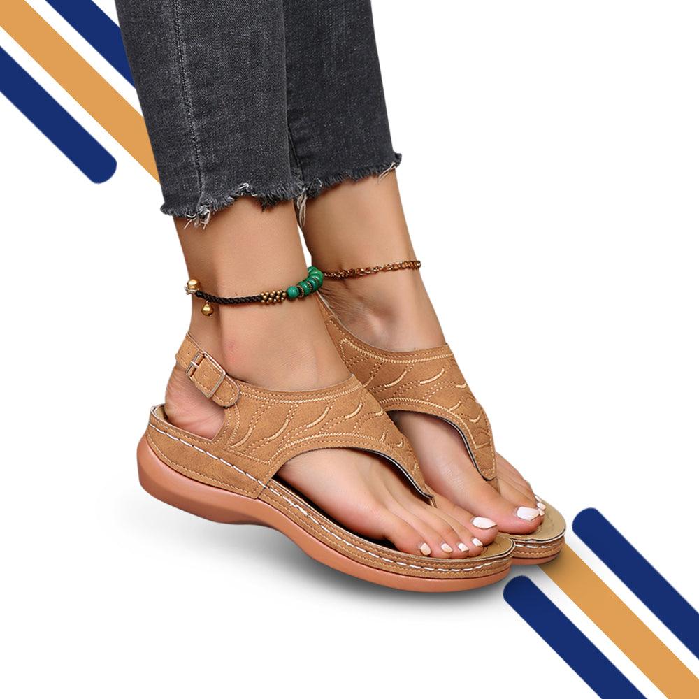 "Sandales orthopédiques légères pour femme avec soutien, semelle antidérapante et couleurs variées pour confort extrême."