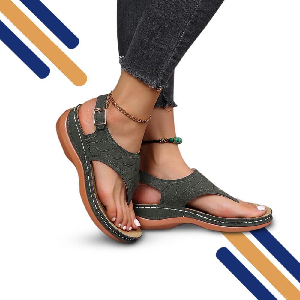 "Sandales orthopédiques légères pour femme avec soutien, semelle antidérapante et couleurs variées pour confort extrême."