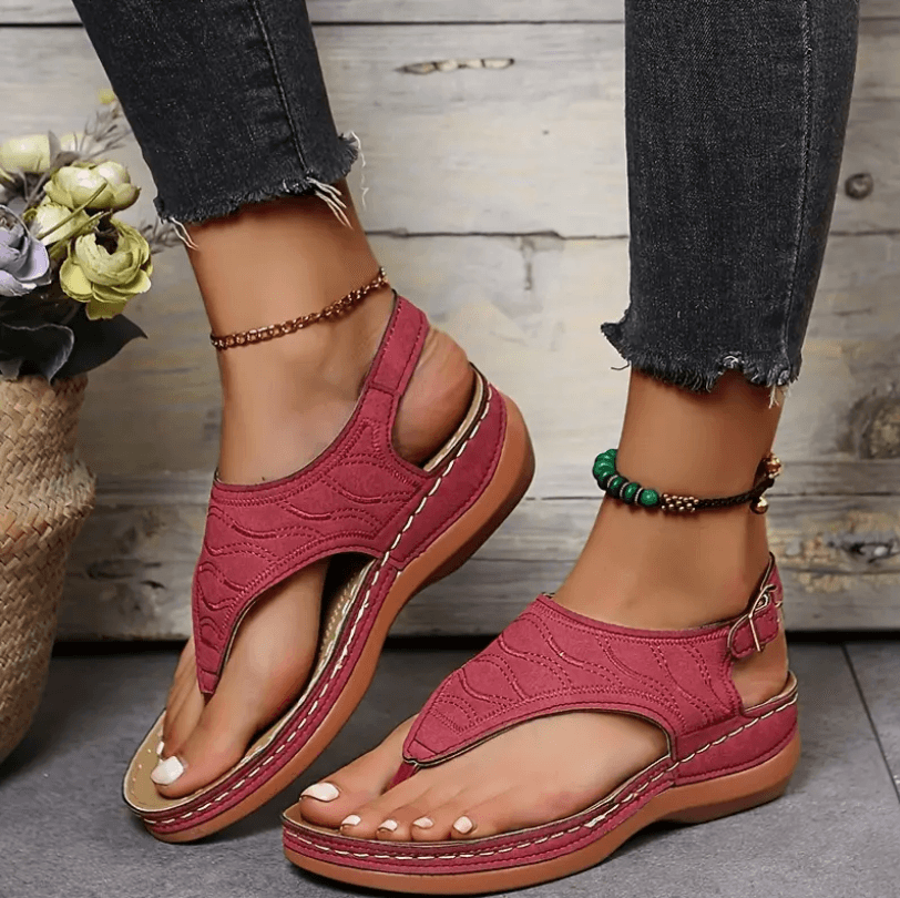 "Sandales orthopédiques légères pour femme avec soutien, semelle antidérapante et couleurs variées pour confort extrême."