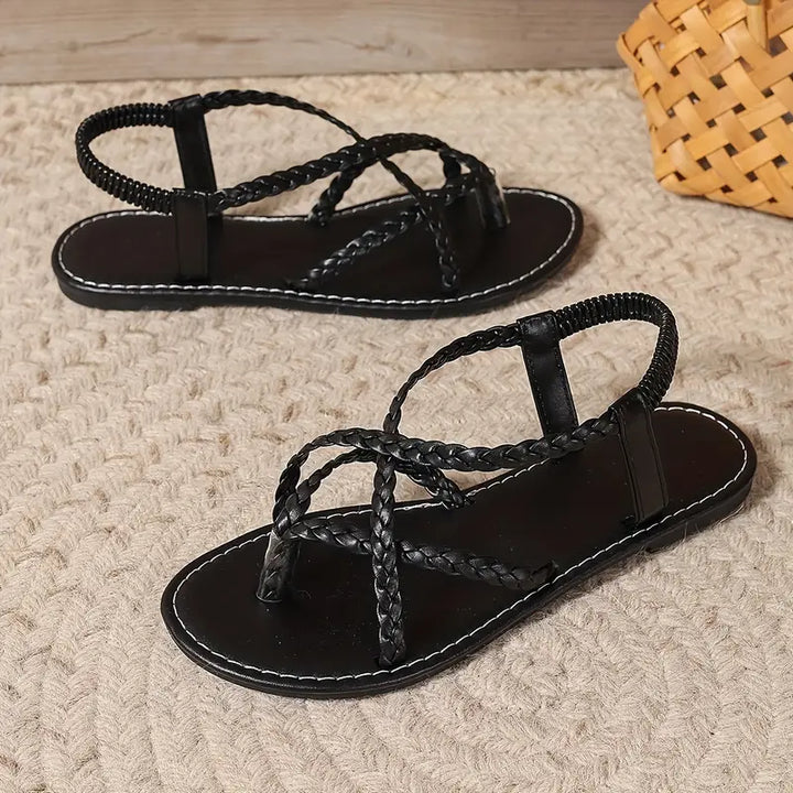 "Sandales plates confortables pour femme en couleurs variées, design minimaliste et brides ajustables pour un style estival é
