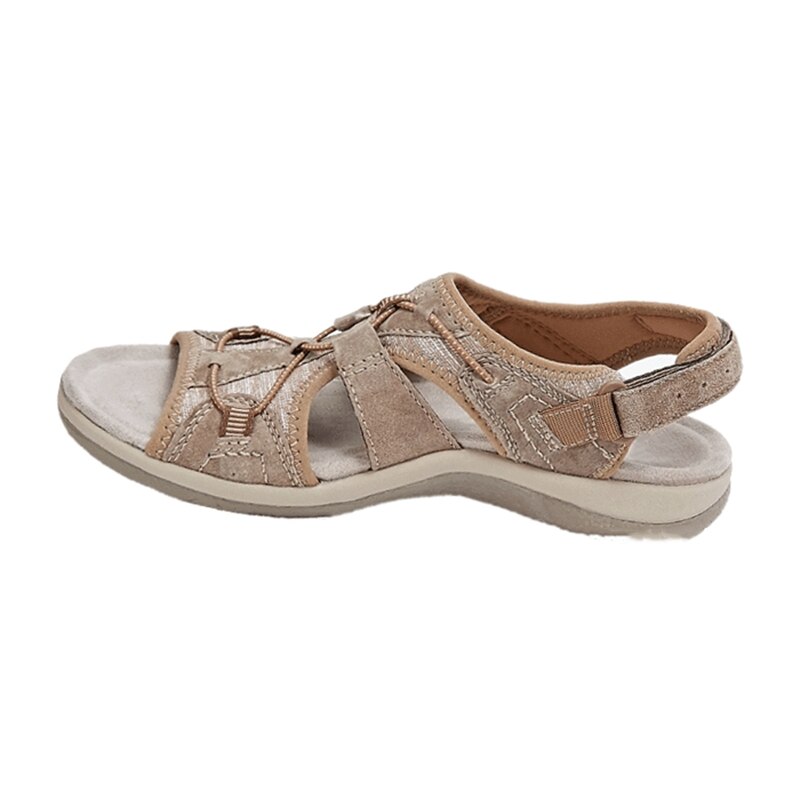 "Sandales pour femmes élégantes et confortables, couleur kaki, avec semelle antidérapante et soutien plantaire supérieur."
