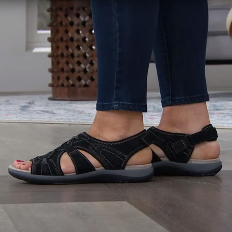"Sandales pour femmes élégantes et confortables, couleur kaki, avec semelle antidérapante et soutien plantaire supérieur."