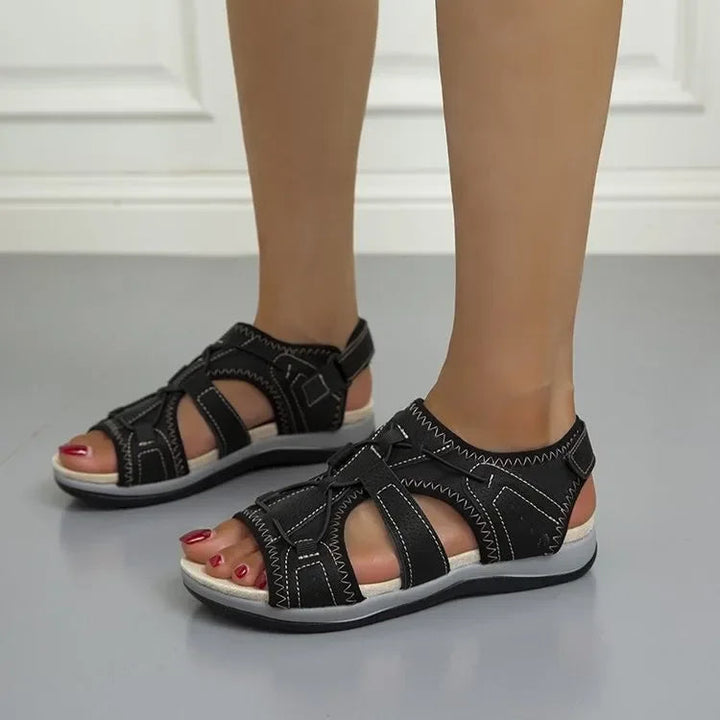 "Sandales pour femmes élégantes et confortables, couleur kaki, avec semelle antidérapante et soutien plantaire supérieur."