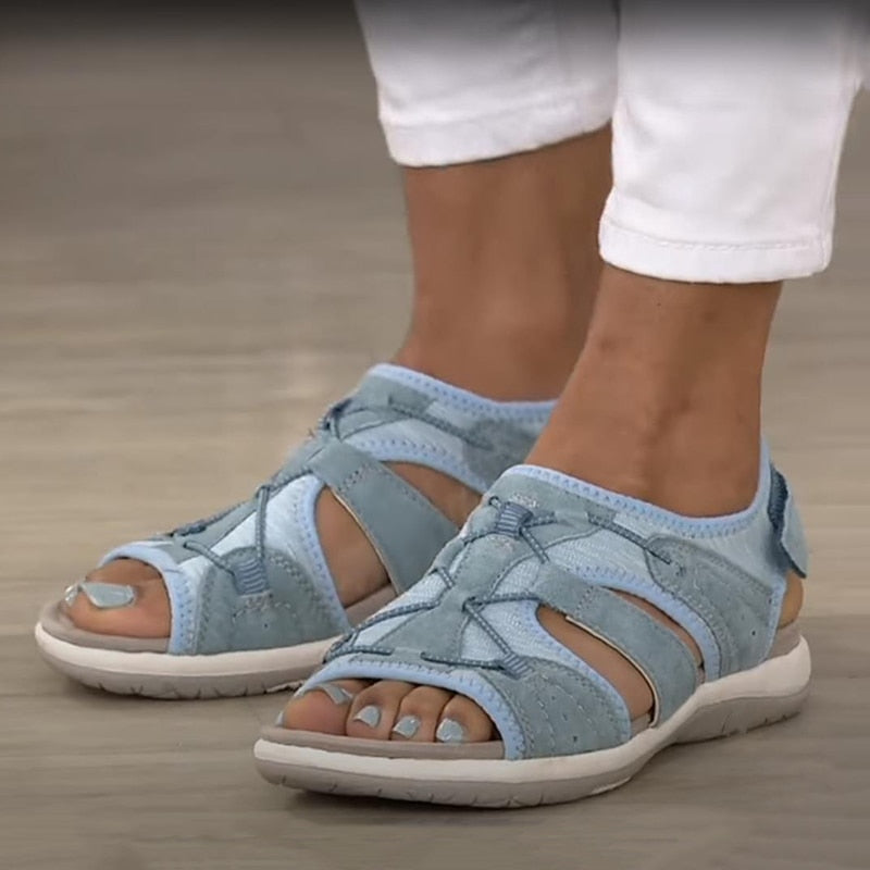 "Sandales pour femmes élégantes et confortables, couleur kaki, avec semelle antidérapante et soutien plantaire supérieur."