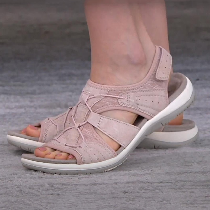 "Sandales pour femmes élégantes et confortables, couleur kaki, avec semelle antidérapante et soutien plantaire supérieur."