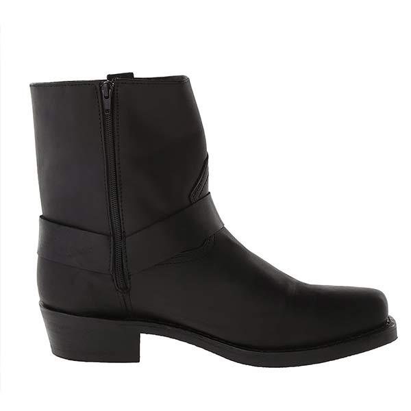 "Santiags élégantes en cuir pour homme avec zip latéral, design vintage robuste, semelle en caoutchouc, style western."