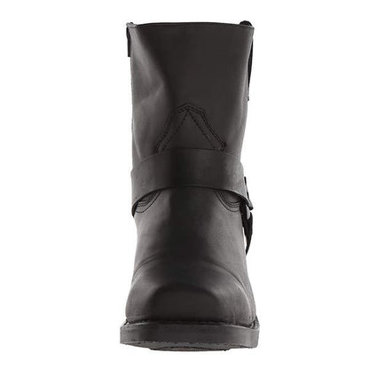 "Santiags élégantes en cuir pour homme avec zip latéral, design vintage robuste, semelle en caoutchouc, style western."