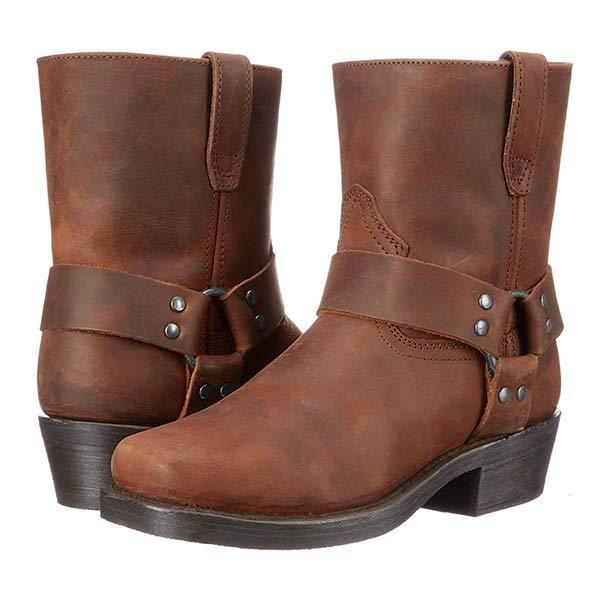 "Santiags élégantes en cuir pour homme avec zip latéral, design vintage robuste, semelle en caoutchouc, style western."
