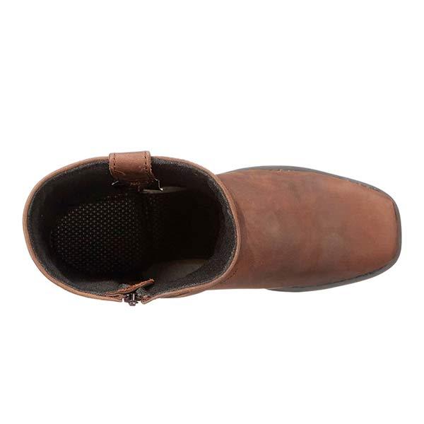 "Santiags élégantes en cuir pour homme avec zip latéral, design vintage robuste, semelle en caoutchouc, style western."