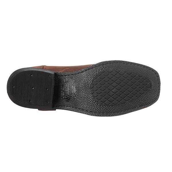 "Santiags élégantes en cuir pour homme avec zip latéral, design vintage robuste, semelle en caoutchouc, style western."
