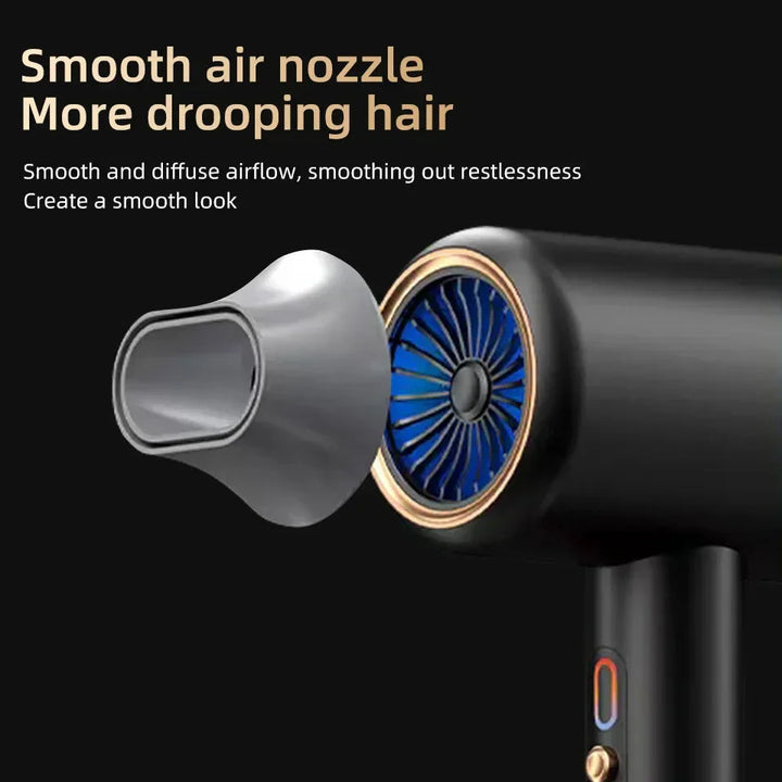"Sèche-cheveux 2400W, design élégant, technologie ionique, air chaud et froid pour coiffage parfait"