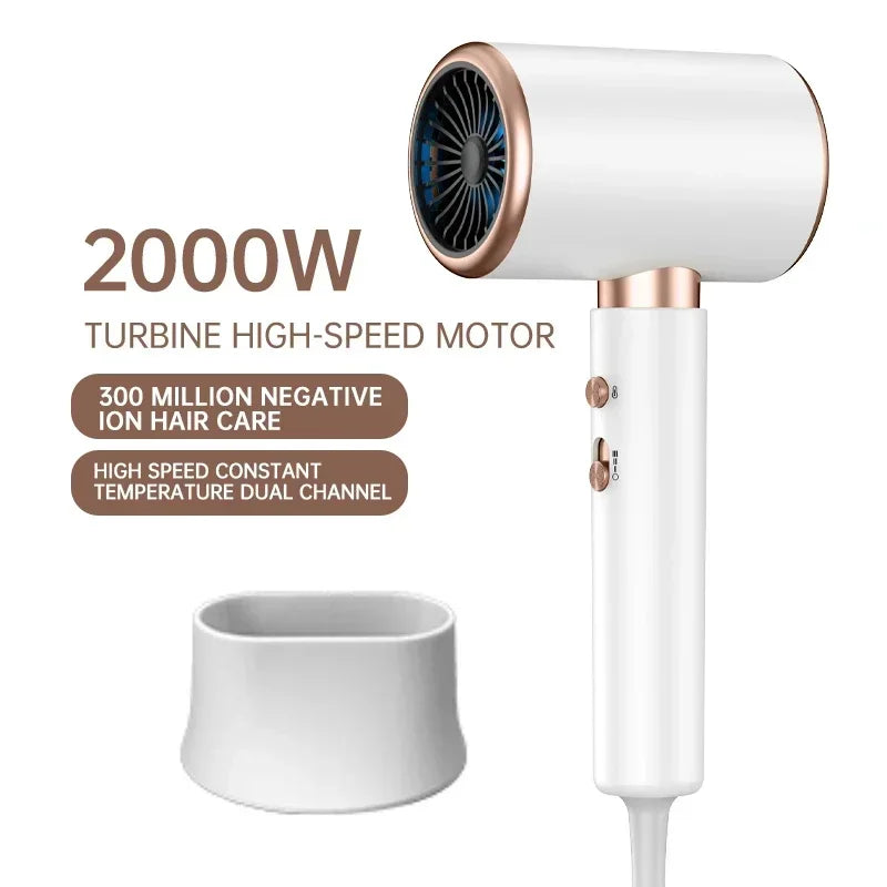 "Sèche-cheveux 2400W, design élégant, technologie ionique, air chaud et froid pour coiffage parfait"