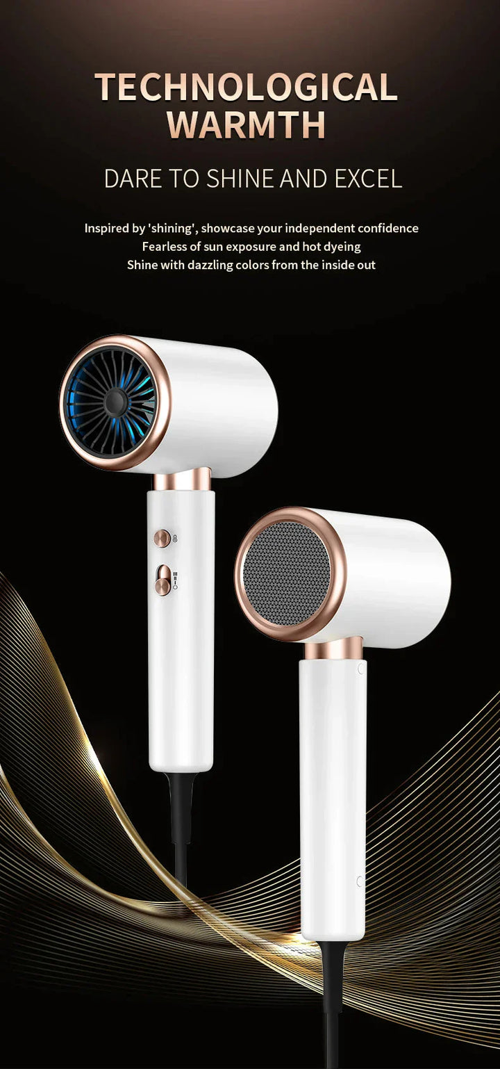 "Sèche-cheveux 2400W, design élégant, technologie ionique, air chaud et froid pour coiffage parfait"