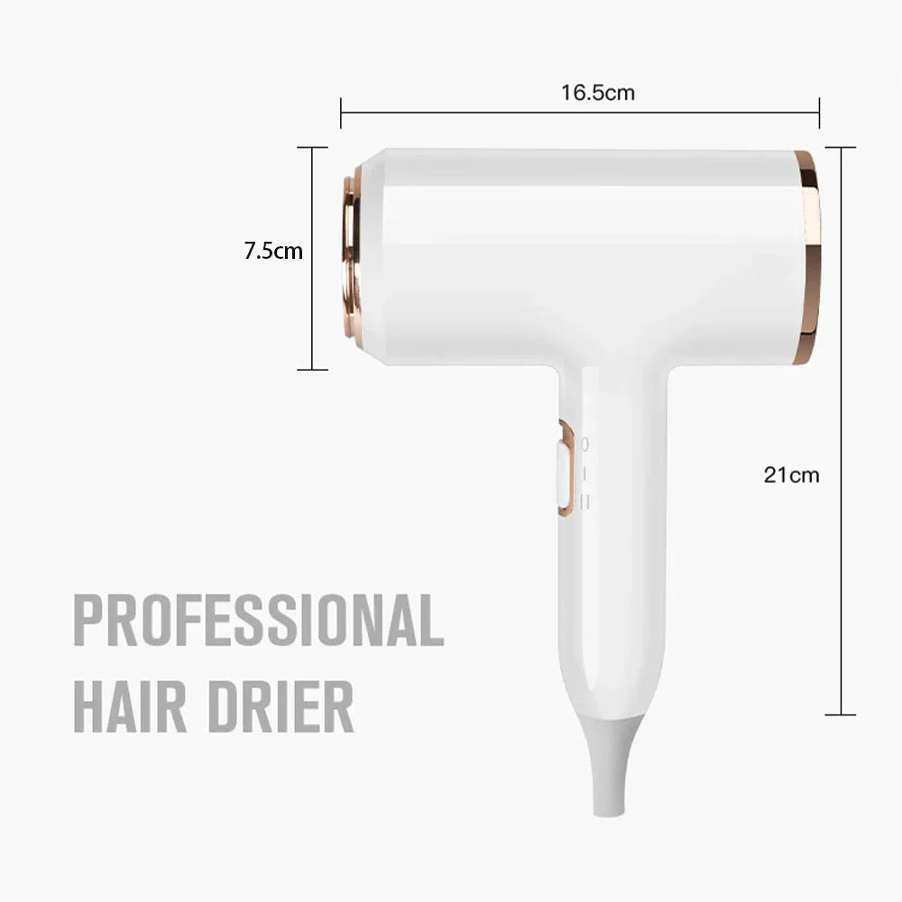 "Sèche-cheveux 2400W, design élégant, technologie ionique, air chaud et froid pour coiffage parfait"