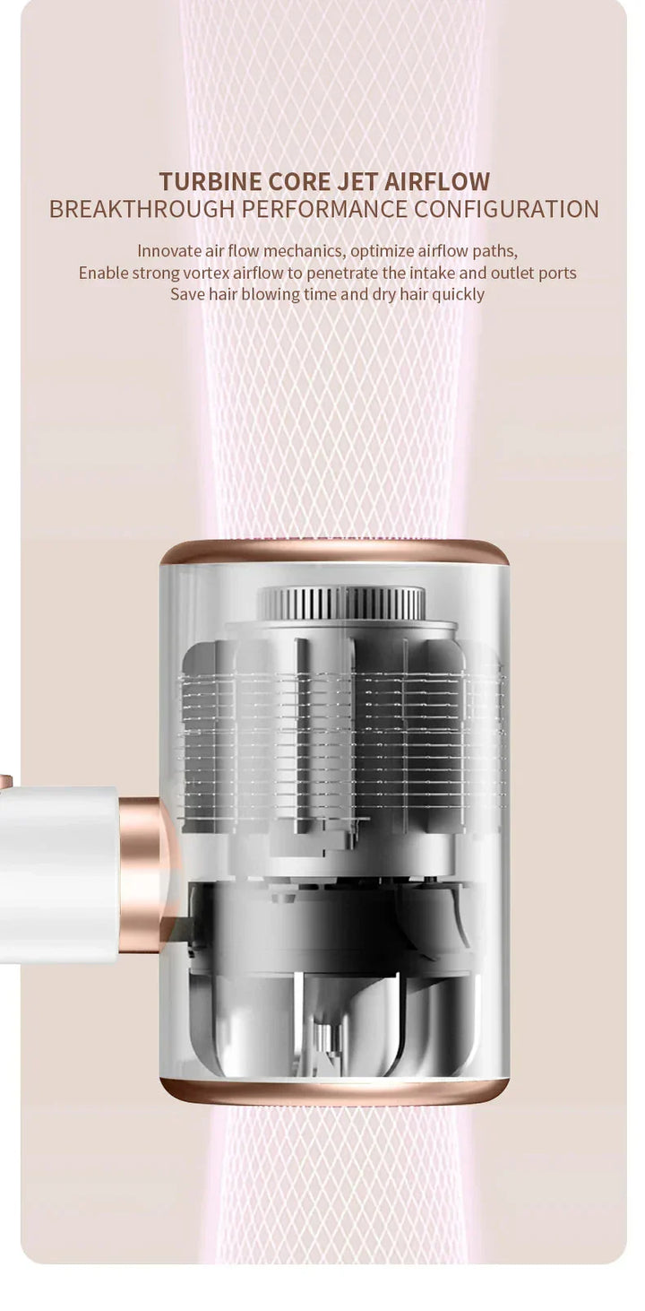 "Sèche-cheveux 2400W, design élégant, technologie ionique, air chaud et froid pour coiffage parfait"