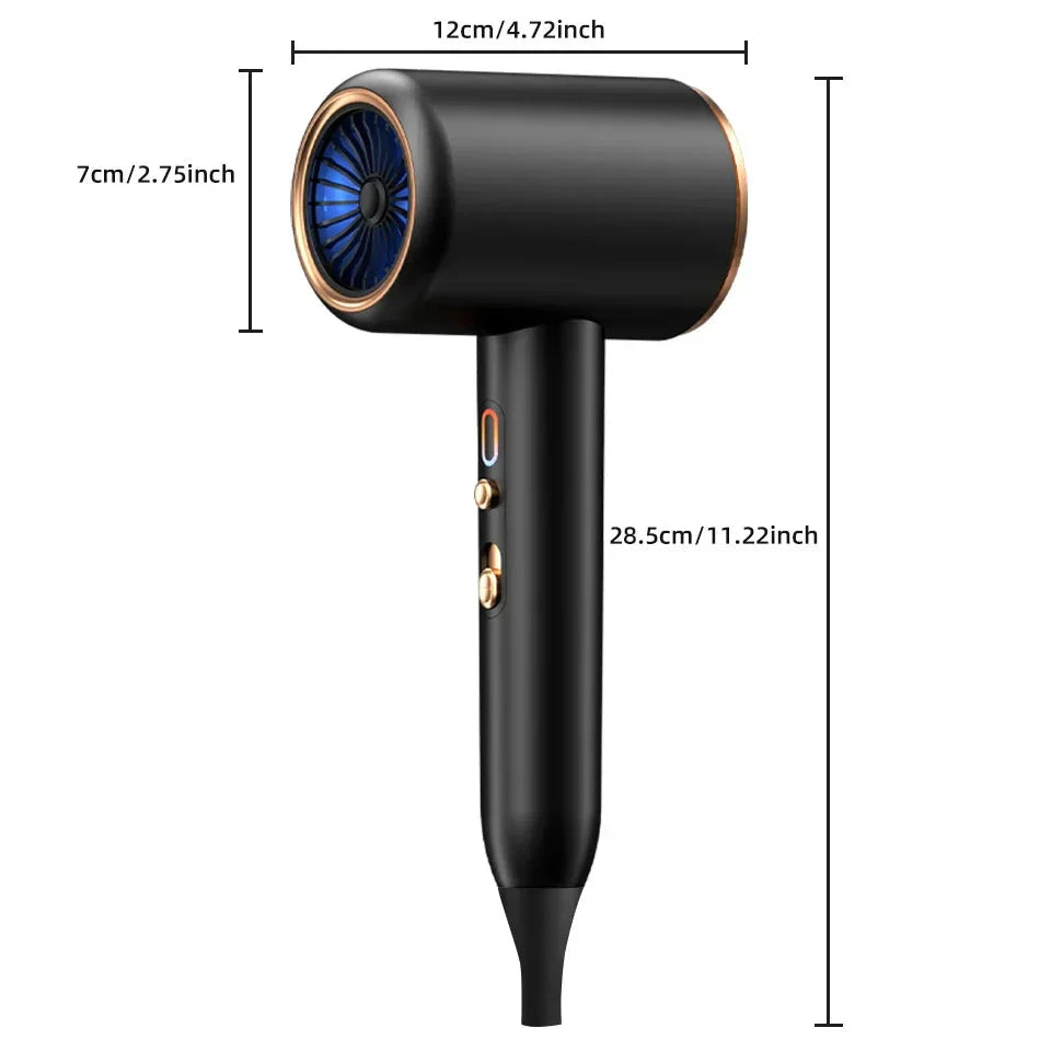 "Sèche-cheveux 2400W, design élégant, technologie ionique, air chaud et froid pour coiffage parfait"