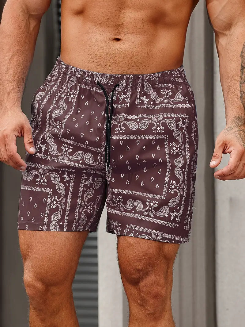 "Short de bain homme, séchage rapide, confortable, léger, idéal pour plage, design sobre et élégant, parfait pour l'été."