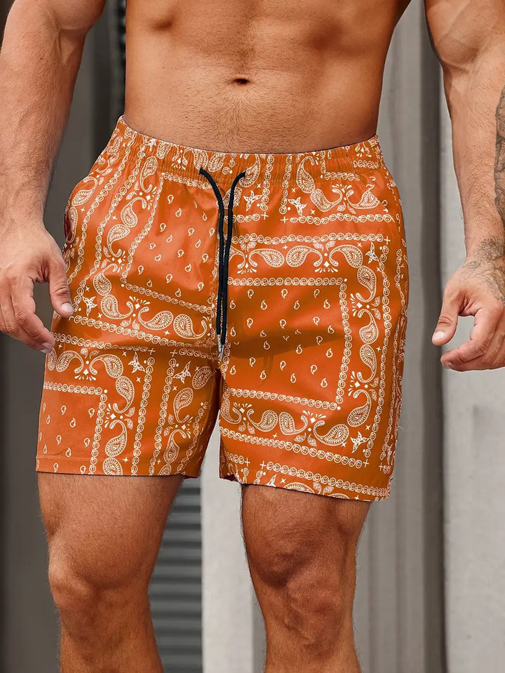 "Short de bain homme, séchage rapide, confortable, léger, idéal pour plage, design sobre et élégant, parfait pour l'été."
