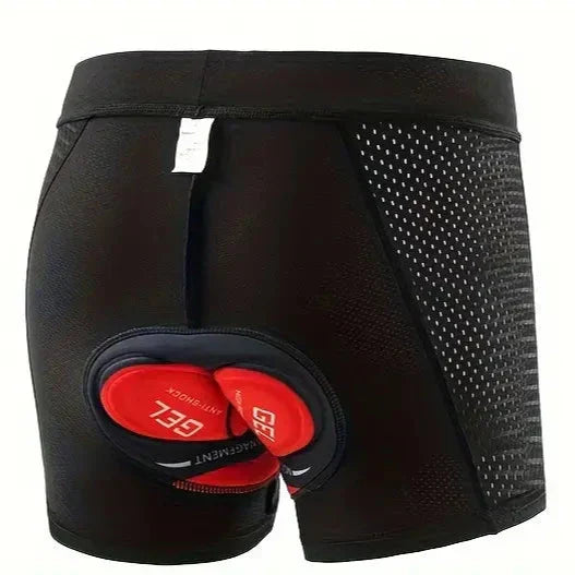 "Short de cyclisme noir, coussin Gel 3D, système Quick-Dry, design ergonomique pour haute performance et confort."