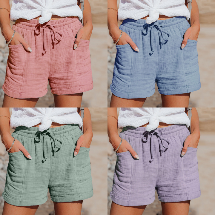 "Short en coton pour femmes, élégant et confortable, tissu doux et respirant, idéal pour sorties décontractées."