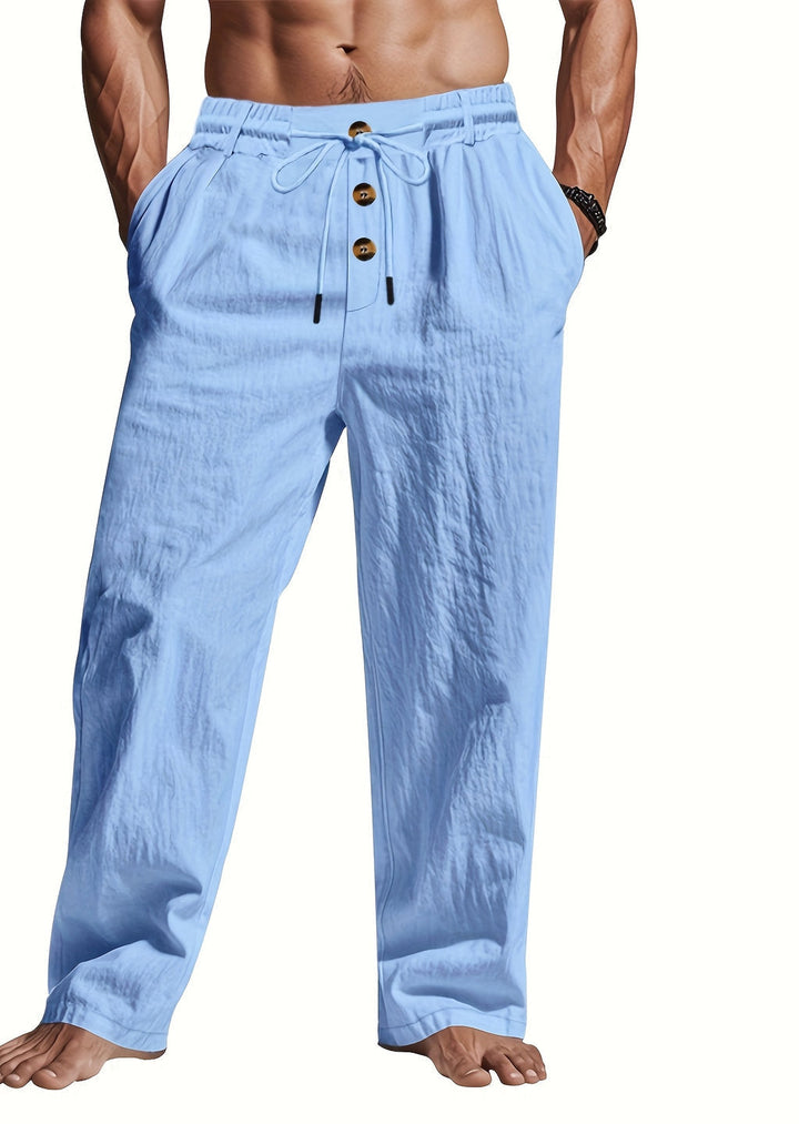 Short homme léger et respirant, taille élastique, coupe décontractée, coloris neutre, idéal pour l'été.