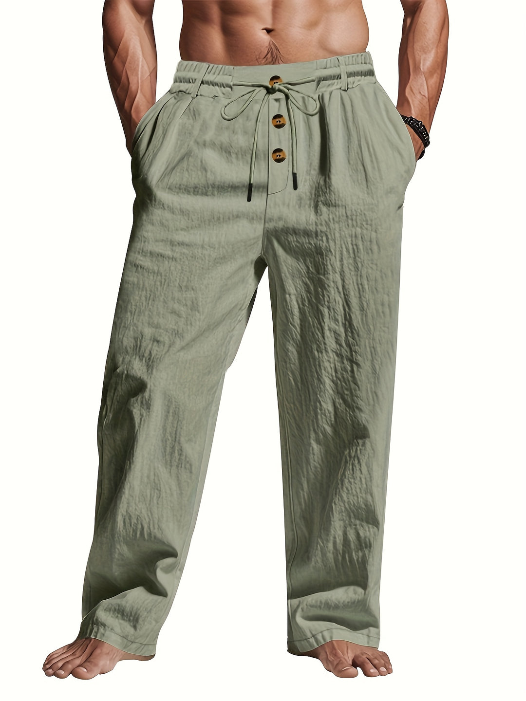 Short homme léger et respirant, taille élastique, coupe décontractée, coloris neutre, idéal pour l'été.