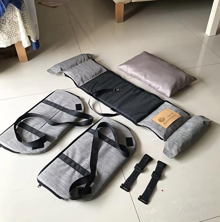 "Siège de voyage pour chien gris, rembourré, avec ceinture de sécurité, portable et lavable, pour trajets confortables et sûr