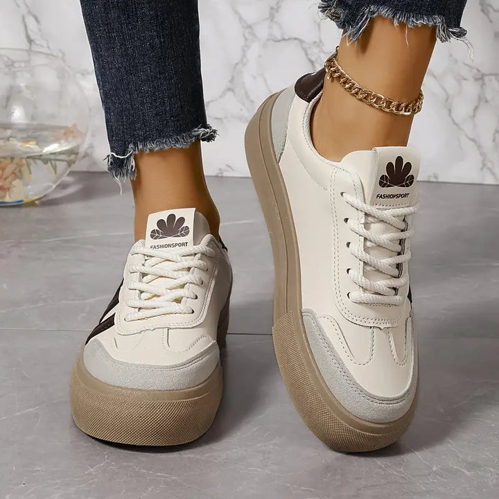 "Sneakers femme élégantes bleu marron, confortables, édition Light, semelles amortissantes, design polyvalent"