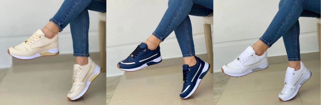 "Sneakers femme modernes, lacets robustes, semelle épaisse pour confort optimal, design élégant"