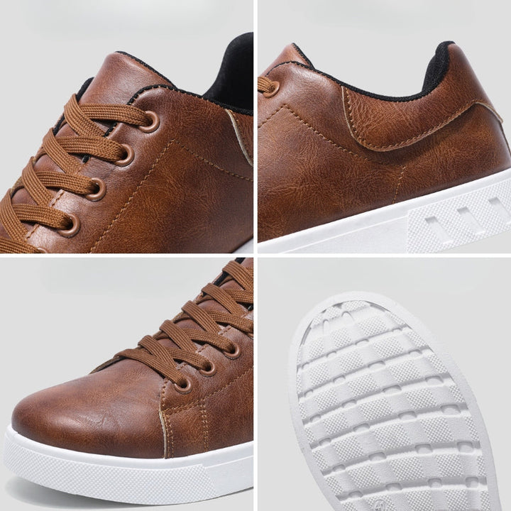 Sneakers homme élégantes et confortables, design minimaliste, couleur sobre, matériaux haute qualité, semelle antidérapante.