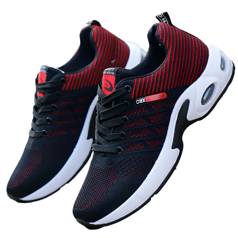 Sneakers orthopédiques homme, élégantes, en cuir rouge, bleu ou noir, semelle antidérapante, confort moderne et style.