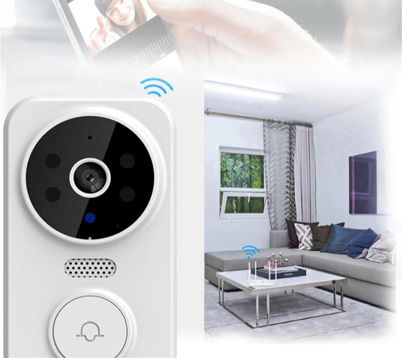 "Sonnette intelligente WiFi avec caméra HD intégrée, design moderne, sécurité renforcée, audio bidirectionnel et détection mo