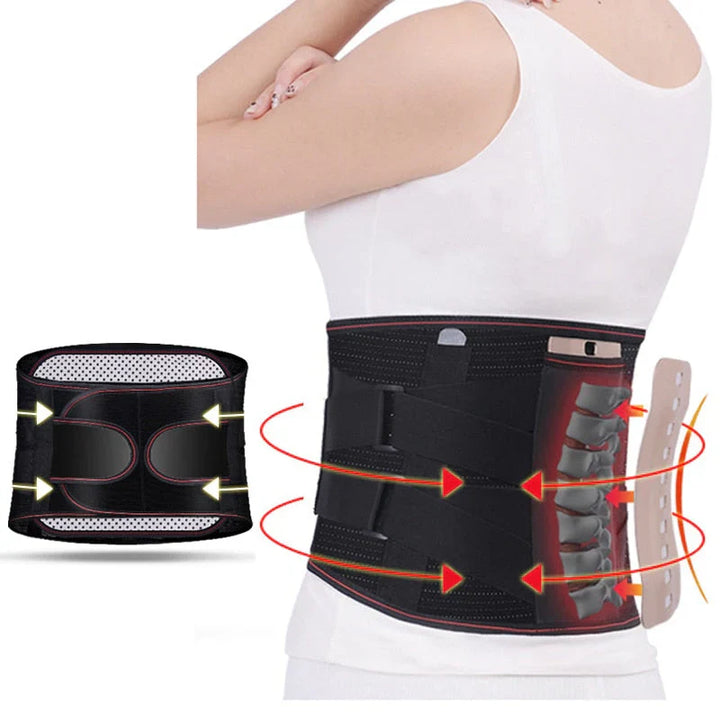 "Soutien lombaire ajustable respirant avec sangles, soulagement douleur dorsale, design moderne ergonomique pour confort opti